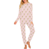 Golden Retriever Pattern Print Design 02 Women's All Over Print Pajama Set
