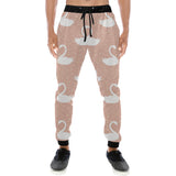 Swan flower light pink background Unisex Casual Sweatpants