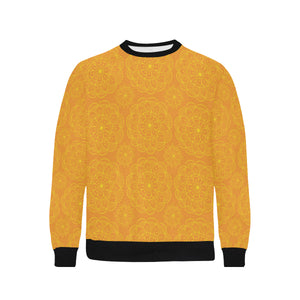 Orange traditional indian element pattern Men's Crew Neck Sweatshirt