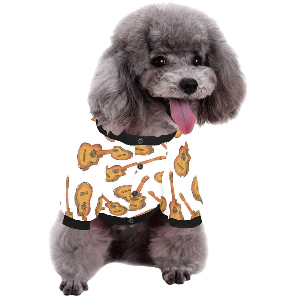 Paint Guitar Pattern All Over Print Pet Dog Round Neck Fuzzy Shirt