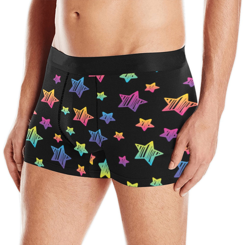 Colorful star pattern Men's All Over Print Boxer Briefs Men's Underwear