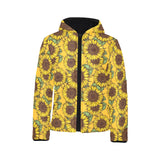 Sunflower pattern Kids' Boys' Girls' Padded Hooded Jacket