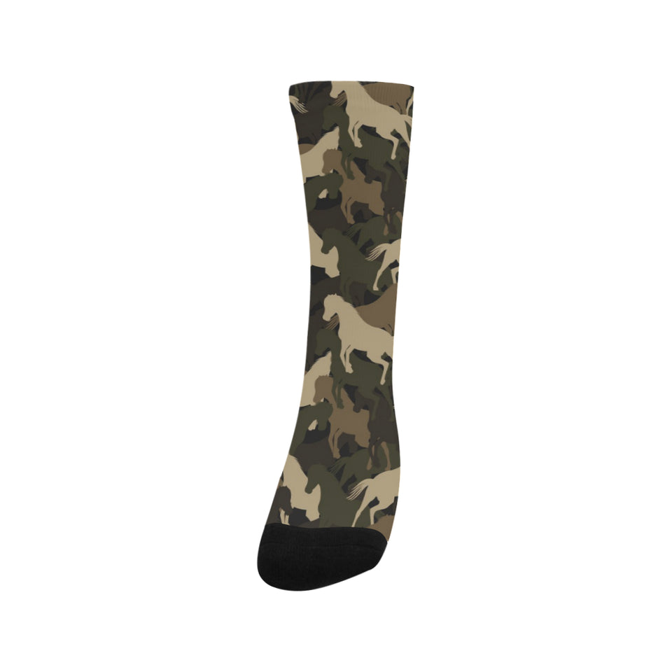 Horse Camouflage Pattern Crew Socks