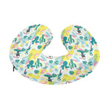 Cute parrot toucan flamingo cactus exotic leaves p U-Shaped Travel Neck Pillow