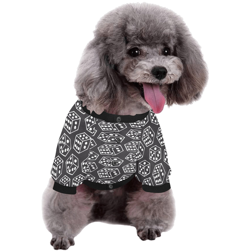 Dice Pattern Print Design 01 All Over Print Pet Dog Round Neck Fuzzy Shirt