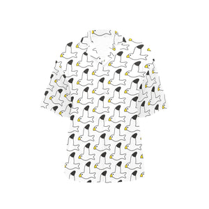Seagull Pattern Print Design 05 Women's All Over Print Hawaiian Shirt