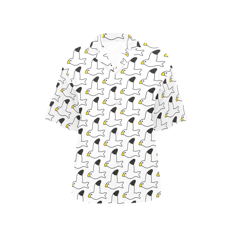 Seagull Pattern Print Design 05 Women's All Over Print Hawaiian Shirt