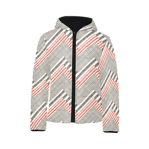 zigzag chevron striped pattern Kids' Boys' Girls' Padded Hooded Jacket