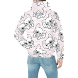 Cute french bulldog pattern Men's Padded Hooded Jacket