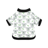 Hand drawn Koala leaves pattern All Over Print Pet Dog Round Neck Fuzzy Shirt