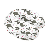 Boston terrier dog hearts vector pattern U-Shaped Travel Neck Pillow