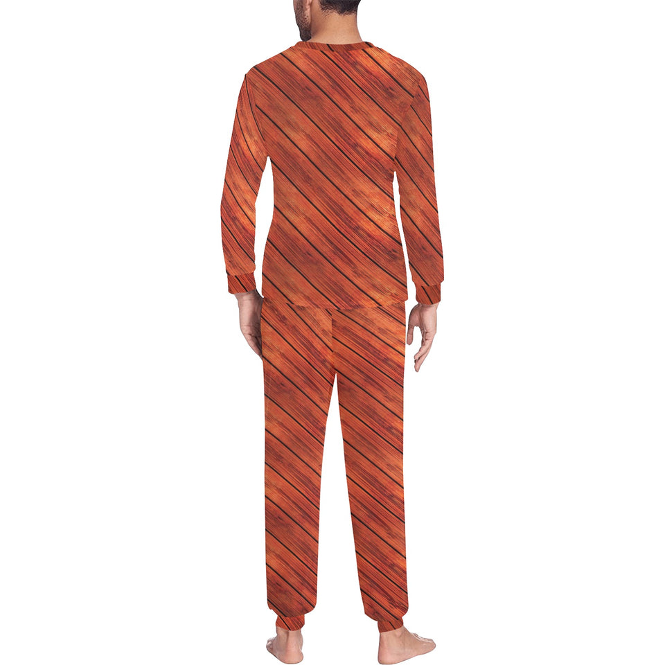 Wood Printed Pattern Print Design 03 Men's All Over Print Pajama