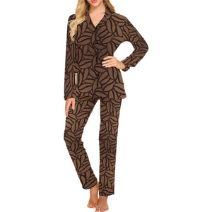 coffee bean pattern Women's Long Pajama Set