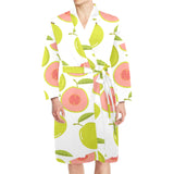 Guava pattern Men's Long Sleeve Belted Night Robe