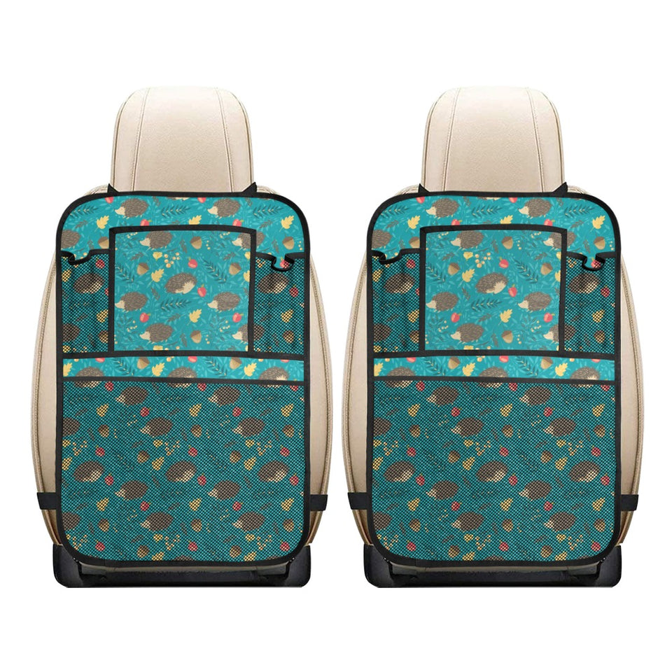 Hedgehog Pattern Print Design 01 Car Seat Back Organizer