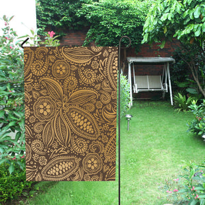 cacao beans tribal polynesian pattern background House Flag Garden Flag