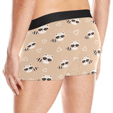 Cute raccoon heart pattern Men's All Over Print Boxer Briefs Men's Underwear