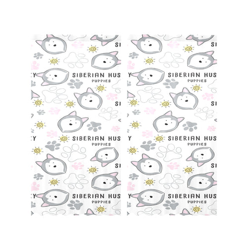 Siberian Husky design pattern Gauze Curtain