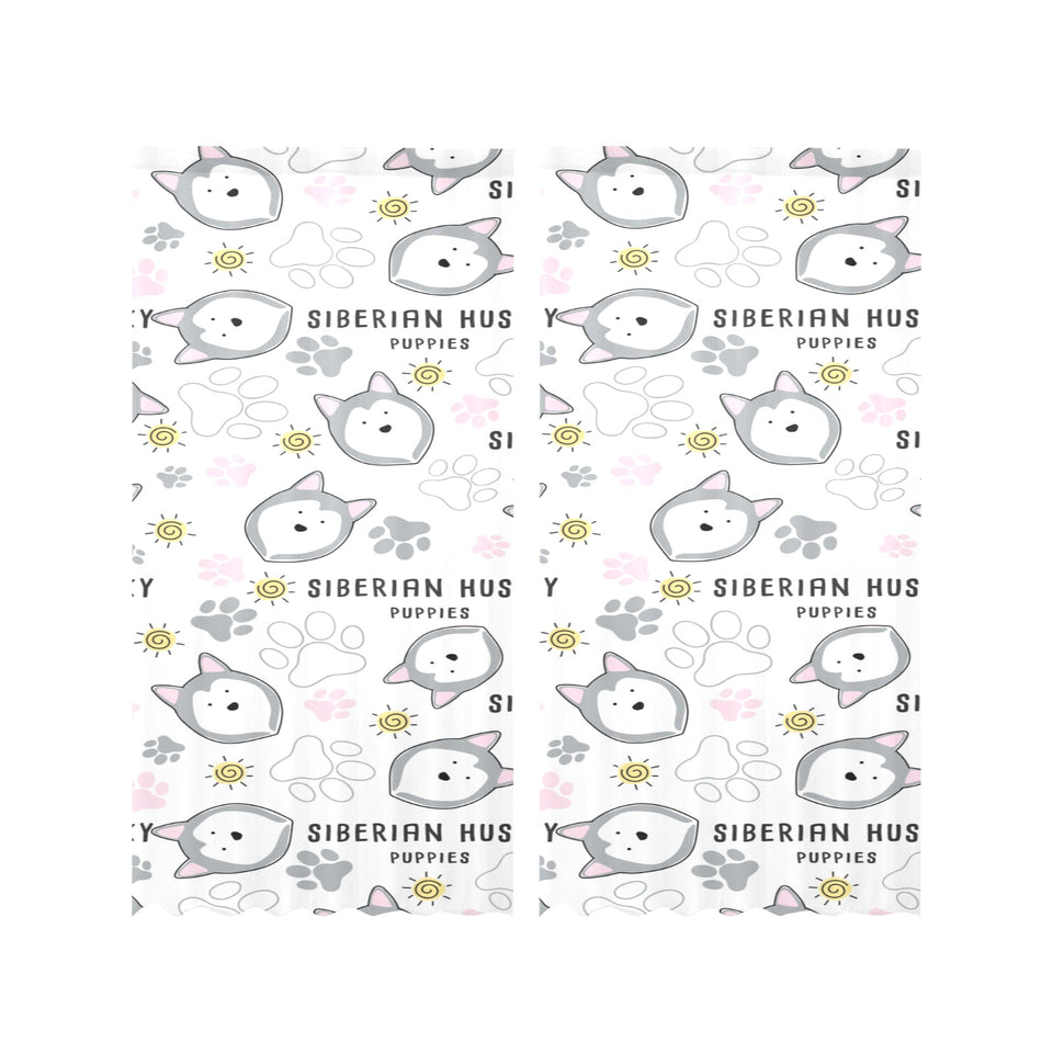Siberian Husky design pattern Gauze Curtain