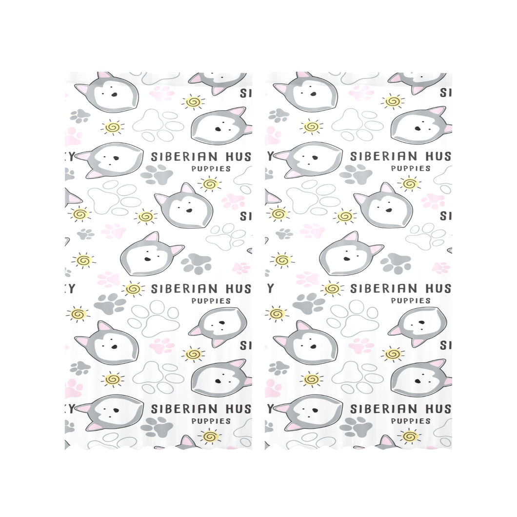 Siberian Husky design pattern Gauze Curtain
