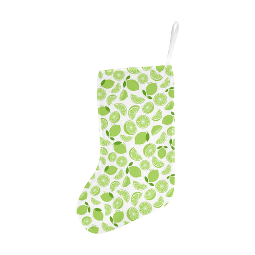 Lime design pattern Christmas Stocking