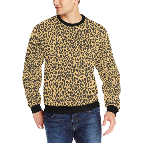 Leopard skin print Men's Crew Neck Sweatshirt