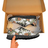 Monkey red hibiscus flower palm leaves floral patt Women's Sneaker Shoes