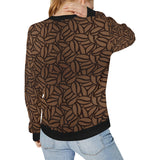 coffee bean pattern Women's Crew Neck Sweatshirt