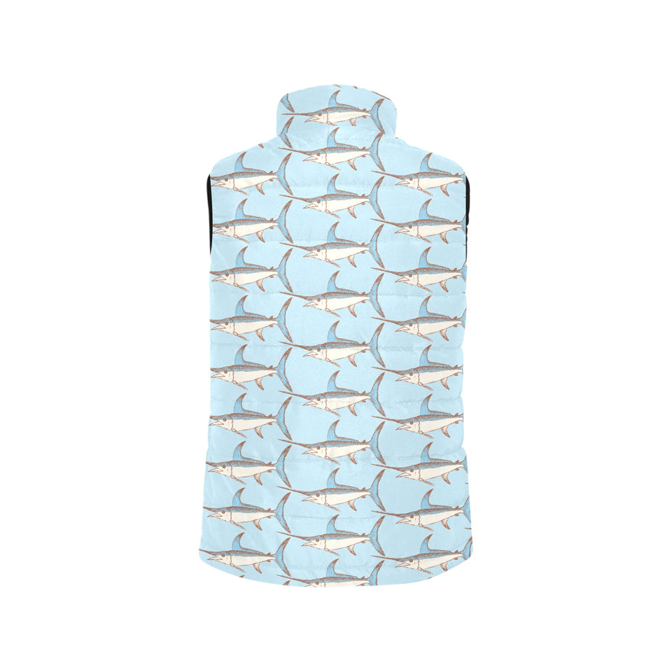Swordfish Pattern Print Design 01 Women's Padded Vest
