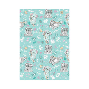 Cute koalas blue background pattern House Flag Garden Flag