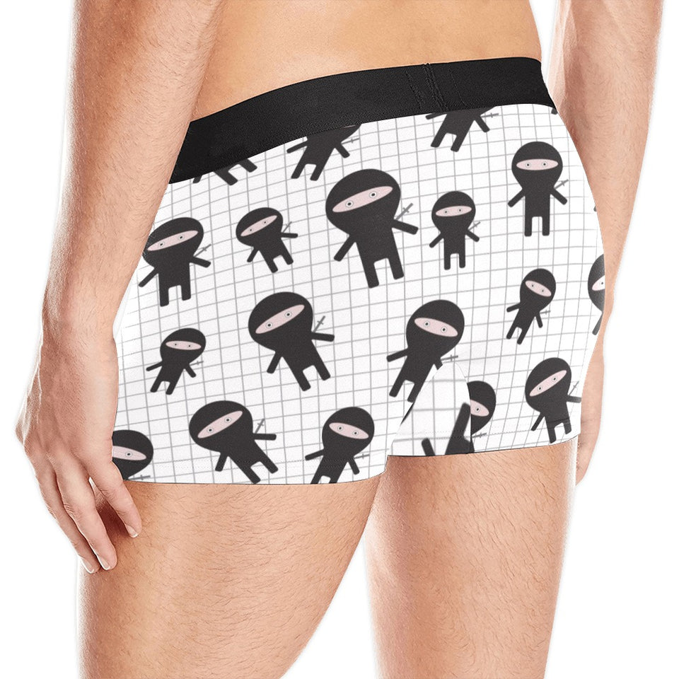 Ninja pattern plaid background Men's All Over Print Boxer Briefs Men's Underwear