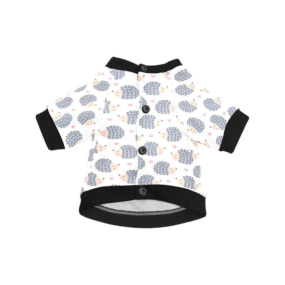 Hedgehog Pattern Print Design 04 All Over Print Pet Dog Round Neck Fuzzy Shirt