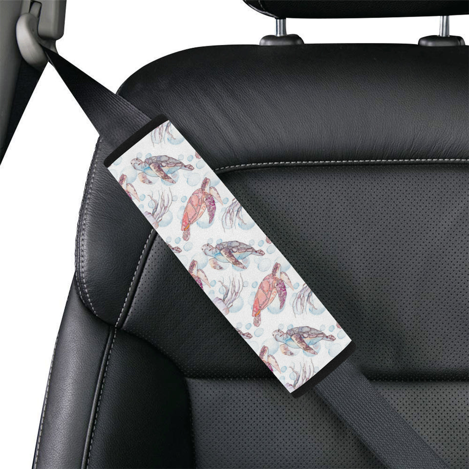 Watercolor sea turtle jellyfish pattern Car Seat Belt Cover