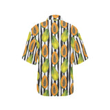 papaya design pattern Women's All Over Print Hawaiian Shirt