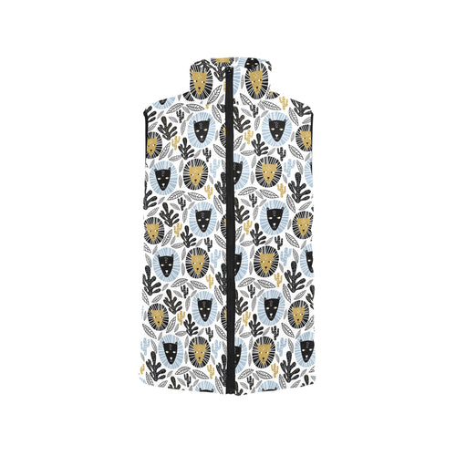 Lion Pattern Print Design 05 Men's Padded Vest