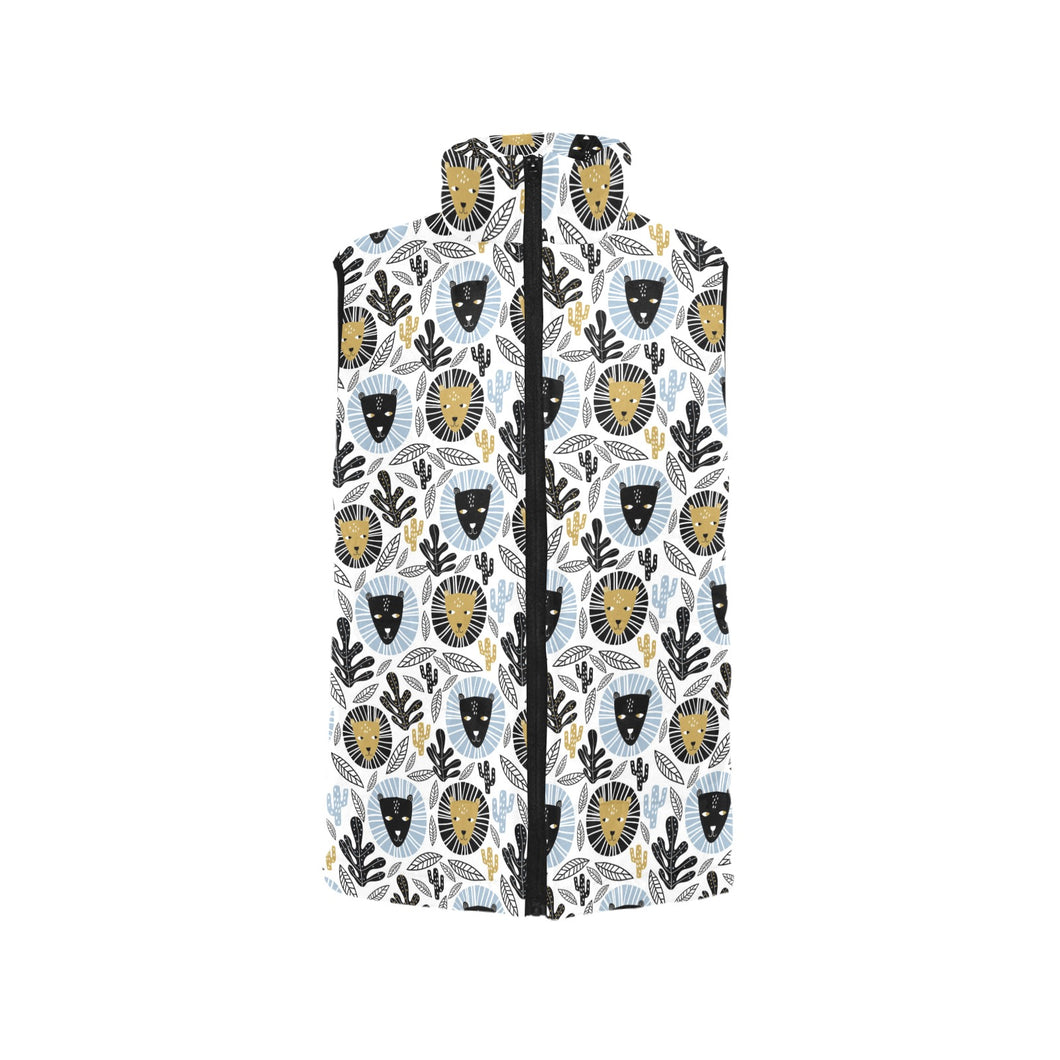 Lion Pattern Print Design 05 Men's Padded Vest