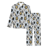 Lion Pattern Print Design 05 Men's Long Pajama Set