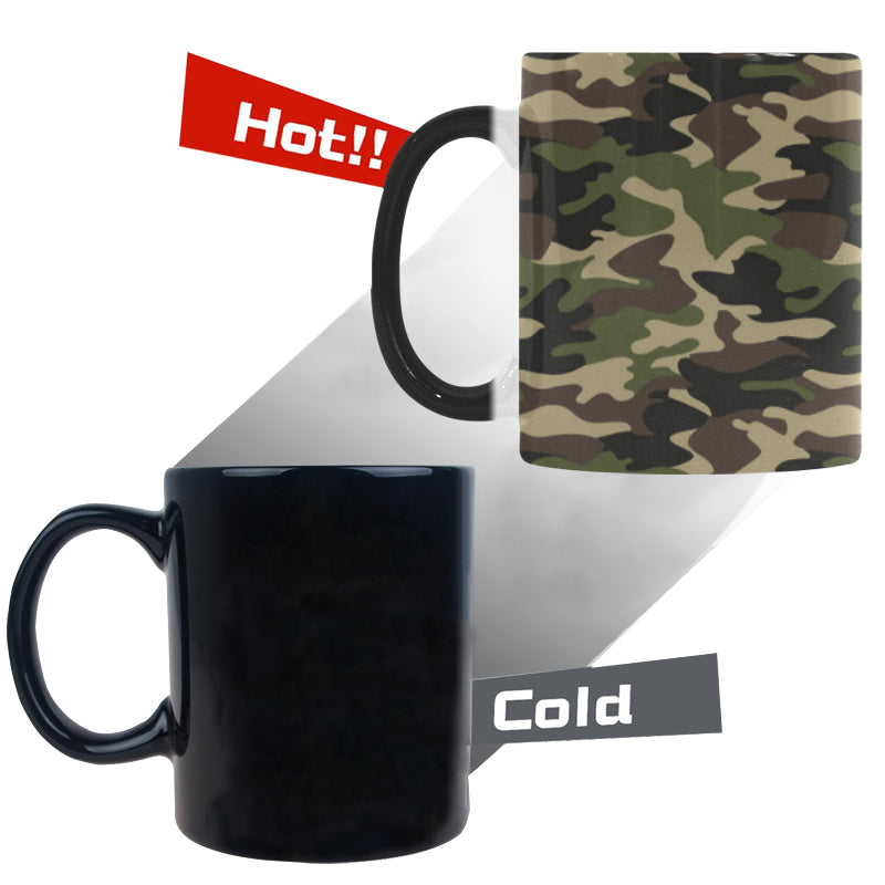 Dark Green camouflage pattern Morphing Mug Heat Changing Mug