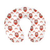 Daruma japanese wooden doll design pattern U-Shaped Travel Neck Pillow
