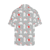 Cute polar bear christmas snow pattern Men's All Over Print Hawaiian Shirt