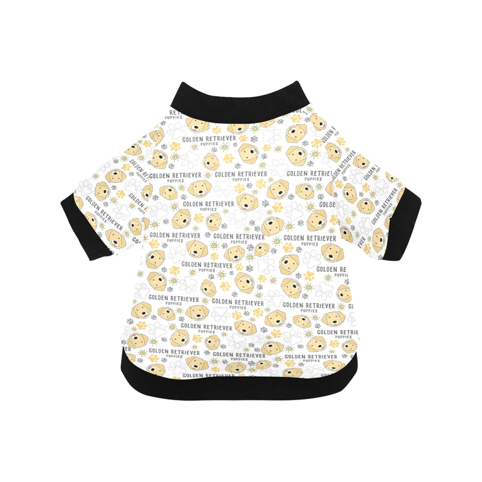 Golden Retriever Pattern Print Design 04 All Over Print Pet Dog Round Neck Fuzzy Shirt