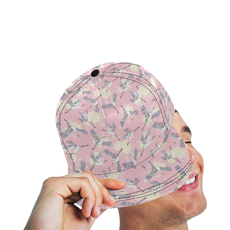 Japanese crane rose pattern All Over Print Snapback Cap