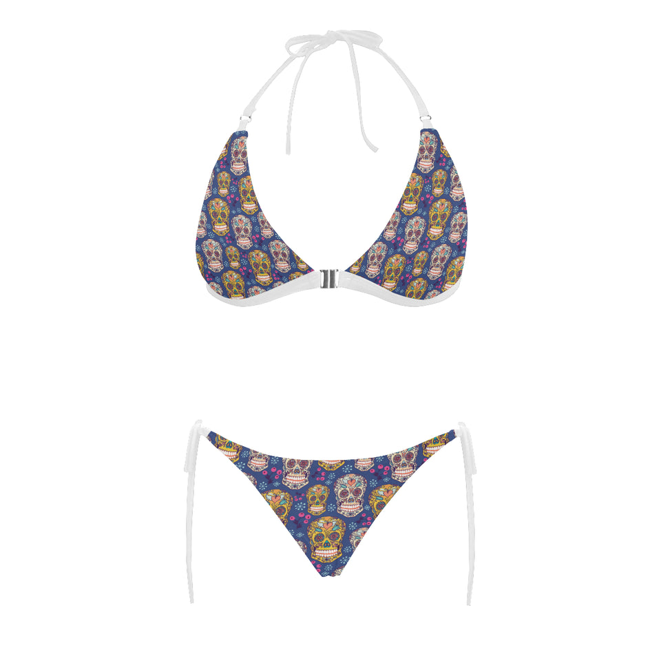 Sugar skull flower pattern Sexy Bikinis Two-Piece Swimsuits