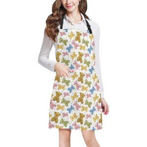 Teddy Bear Pattern Print Design 01 All Over Print Adjustable Apron