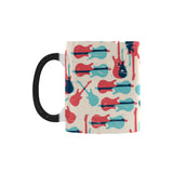 Red Blue guitar pattern Morphing Mug Heat Changing Mug