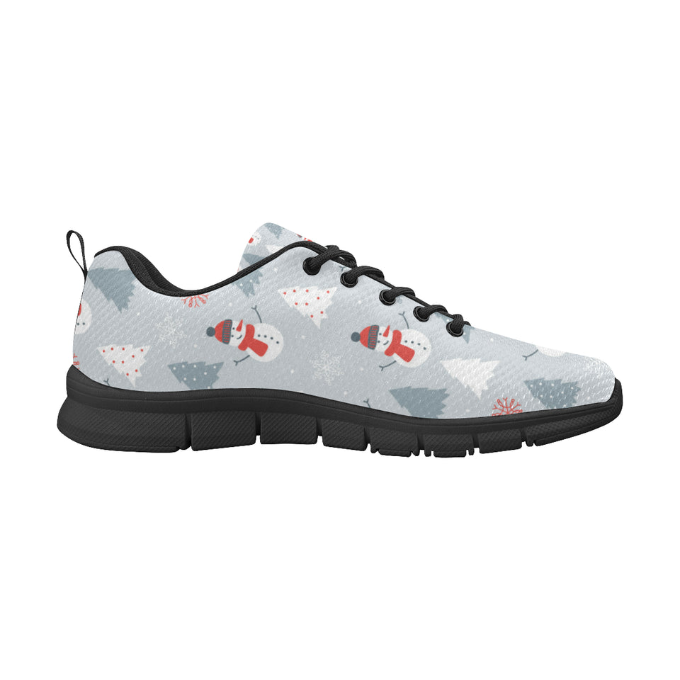 Snowman christmas  tree snow gray background Women's Sneaker Shoes