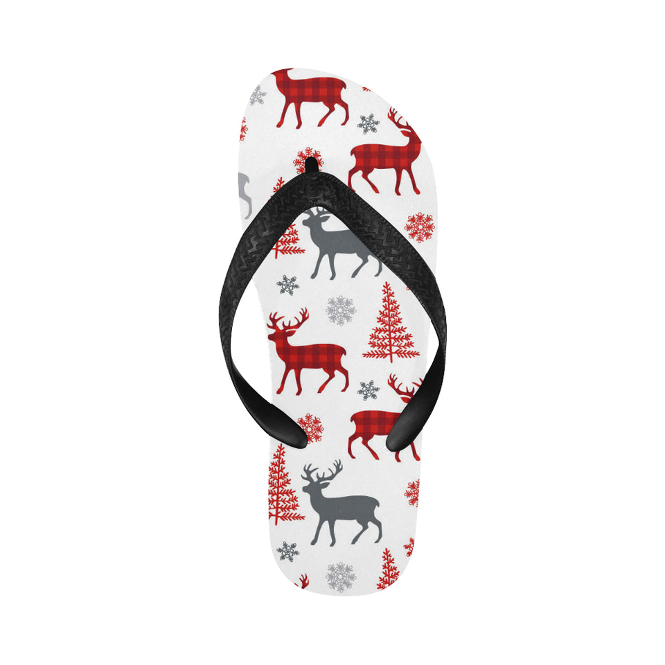Deer tree snowflakes chrismas pattern Unisex Flip Flops