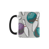 Bowling ball and pin gray background Morphing Mug Heat Changing Mug