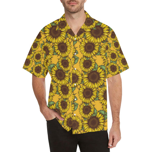Sunflower pattern Men's All Over Print Hawaiian Shirt