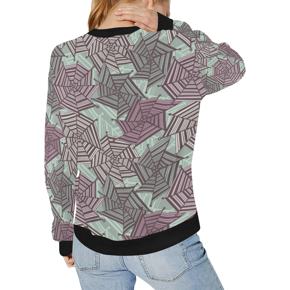 Spider web cobweb design color pattern Women's Crew Neck Sweatshirt